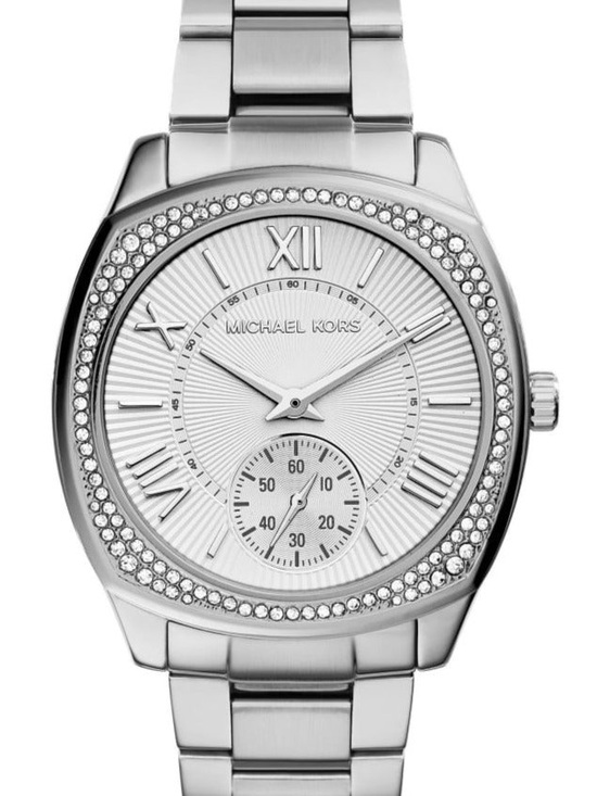 Michael Kors Accessories - Michael Kors Silver Crystal-Accent Women's Bracelet Watch